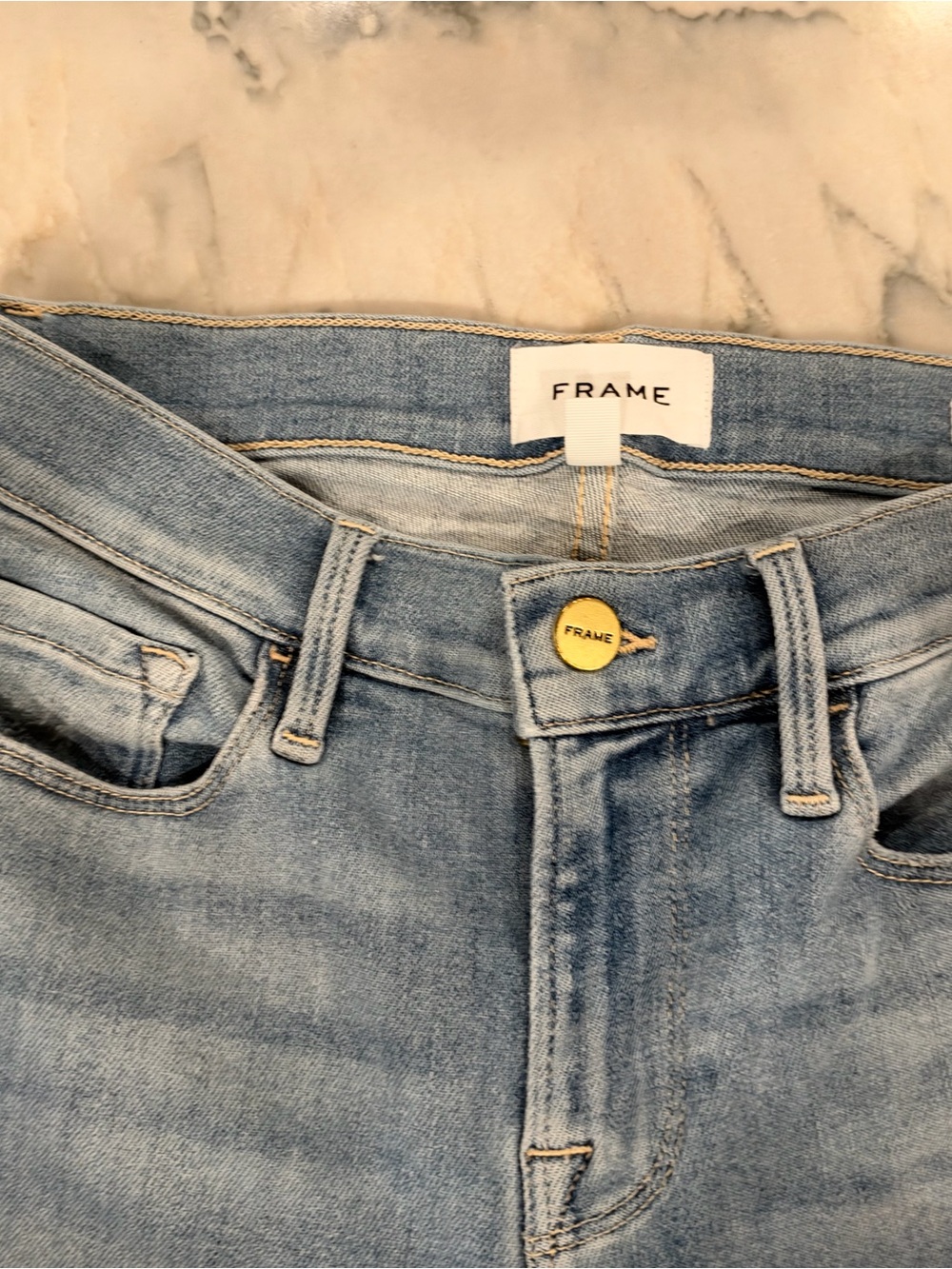 Frame Denim Light Wash High-Rise Jeans
